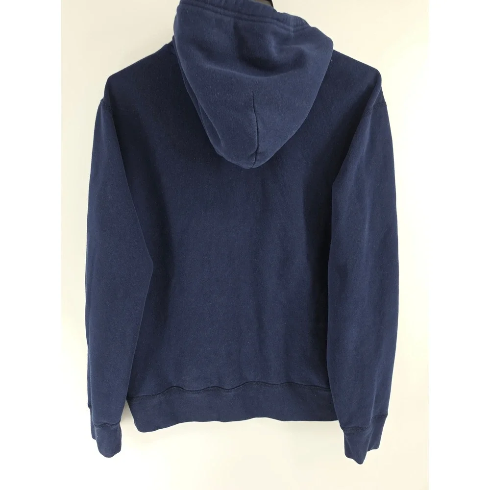 Polo Ralph Lauren Mens Navy Blue Fleece Pullover Hoodie Red Pony Logo Large